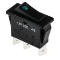 Arcolectric (Bulgin) Ltd Illuminated SPST On-Off Rocker Switch Panel Green Rectangular Actuator 16A 125V AC 85°C C5503PLLAB