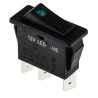 Arcolectric (Bulgin) Ltd Illuminated SPST On-Off Rocker Switch Panel Green Rectangular Actuator 16A 125V AC 85°C C5503PLLAB