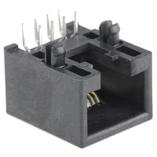 RS PRO Female Modular RJ45 Connector, Cat3 Unshielded Right Angle 1 Port 8 Way Through Hole 95501-2881