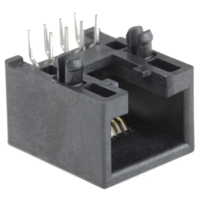 RS PRO Female Modular RJ45 Connector, Cat3 Unshielded Right Angle 1 Port 8 Way Through Hole 95501-2881
