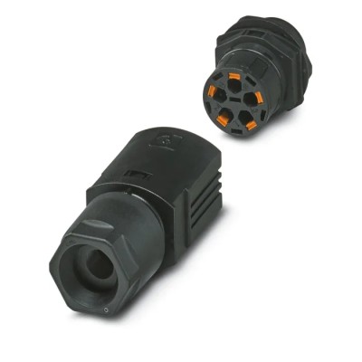 Phoenix Contact Industrial Circular Connector Panel Mount 5 Contacts M25 IP66 IP68 IP69K Push-in 20A 690V IPD Series 1047345