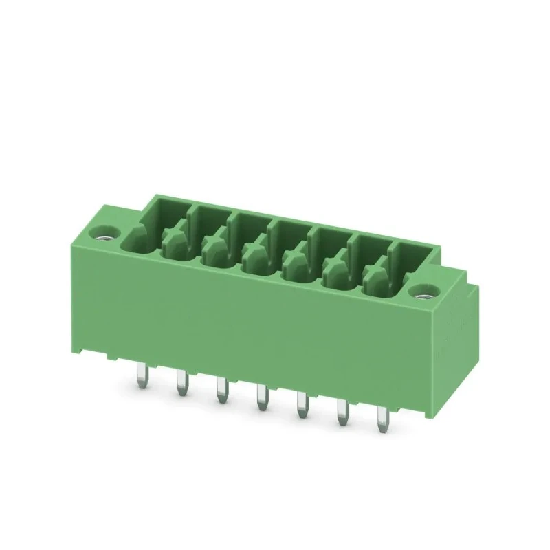 Phoenix Contact DMCV Series Pluggable Terminal Block, 14-Contact, 3.5 mm Pitch, 2 Row, Male Connector, Green 1053979