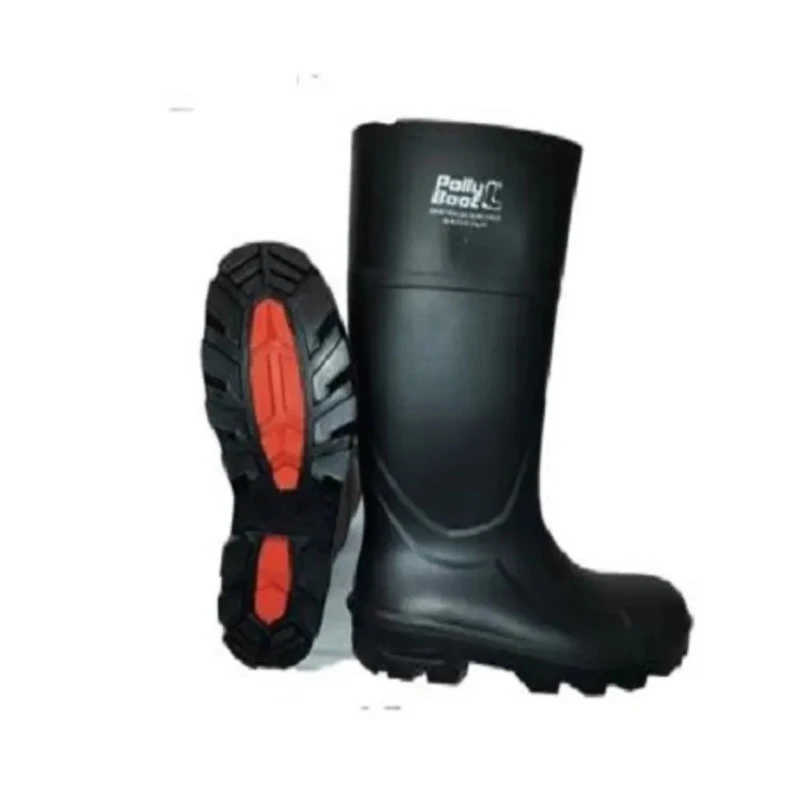 Pollyboot Unisex Safety Boots Steel Toe Capped PU Upper with Anti-Slip Sole Size UK5 EU37 P015/38