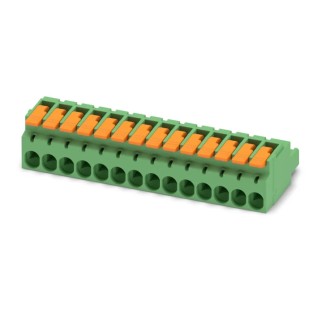 Phoenix Contact Pluggable Terminal Block 14-Contact, 5.08 mm Pitch, 1 Row, 16A, 320V, Polyamide Housing 1110597
