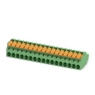 Phoenix Contact Pluggable Terminal Block 17-Contact, 5.08 mm Pitch, 1 Row, 320 V, 16 A Current, Polyamide Housing 1110601