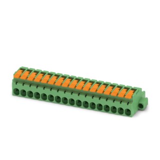 Phoenix Contact Pluggable Terminal Block, 17-Contact, 5.08 mm Pitch, 1 Row, 16 A Current, 320 V, Polyamide Housing 1110646