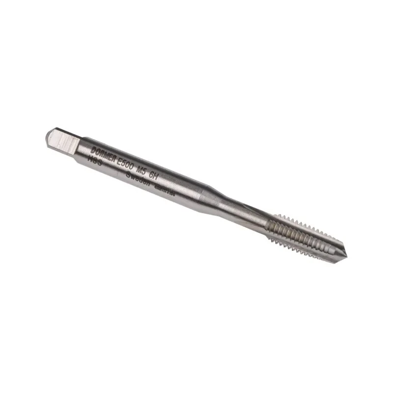 Dormer Machine Threading Tap, M5 Thread, Metric Standard, High-Speed Steel, ISO 529 E500M5NO1