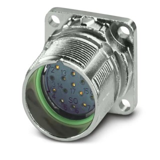 Phoenix Contact Circular Connector 17 Contacts Front Mount Socket Female IP67 Voltage 125V Current 8A M23 PRO Series 1629087