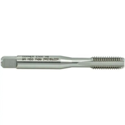 Dormer M8 Metric Standard Threading Machine Tap, Straight Flute, High Speed Steel, ISO 529 E500M8NO3