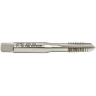 Dormer M10 Metric Standard Threading Tap, High-Speed Steel, Machine Tap, Straight Flute, ISO 529 E500M10NO1