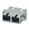 Phoenix Contact SC Multimode Fibre Optic Adapter 50/125 μm, 0.2dB Insertion Loss, Metal Housing, 34.7x27.4x9.4mm 1208083