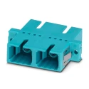 Phoenix Contact SC Multimode Fibre Optic Adapter 50/125 μm, Turquoise, Plastic Housing, 0.2dB Insertion Loss, 1208084