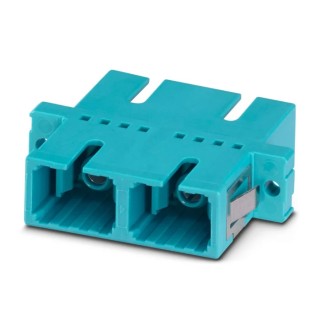 Phoenix Contact SC Multimode Fibre Optic Adapter 50/125 μm, Turquoise, Plastic Housing, 0.2dB Insertion Loss, 1208084