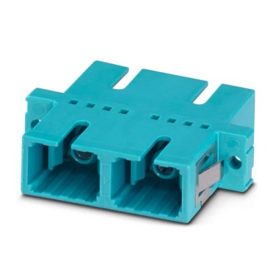 Phoenix Contact SC Multimode Fibre Optic Adapter 50/125 μm, Turquoise, Plastic Housing, 0.2dB Insertion Loss, 1208084