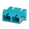Phoenix Contact SC Multimode Fibre Optic Adapter 50/125 μm, Turquoise, Plastic Housing, 0.2dB Insertion Loss, 1208084