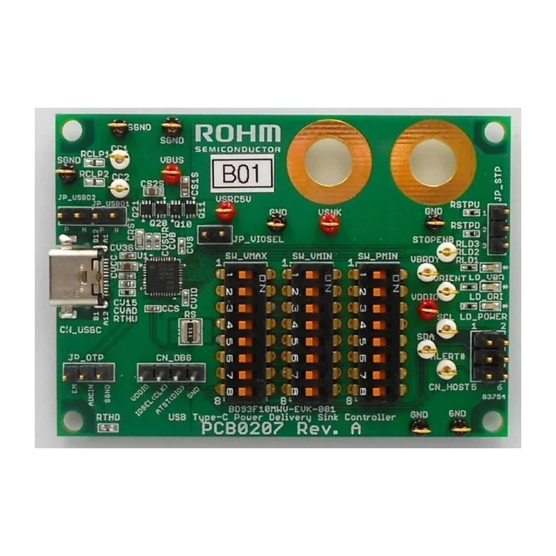 ROHM Stand Alone PD Controller Evaluation Kit for Sink BD93F10MWV EVK Type-C Cable BD93F10MWV