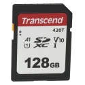 Transcend 128 GB SDXC SD Card U1 A1, 3D NAND, CE FCC Certified, Operating Temp -25°C to 85°C TS128GSDC420T