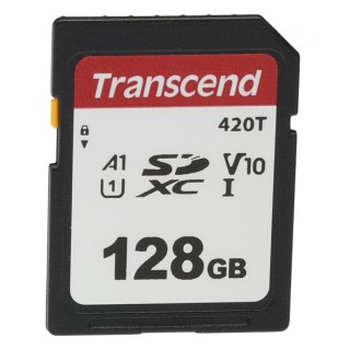 Transcend 128 GB SDXC SD Card U1 A1, 3D NAND, CE FCC Certified, Operating Temp -25°C to 85°C TS128GSDC420T