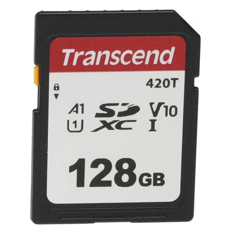 Transcend 128 GB SDXC SD Card U1 A1, 3D NAND, CE FCC Certified, Operating Temp -25°C to 85°C TS128GSDC420T