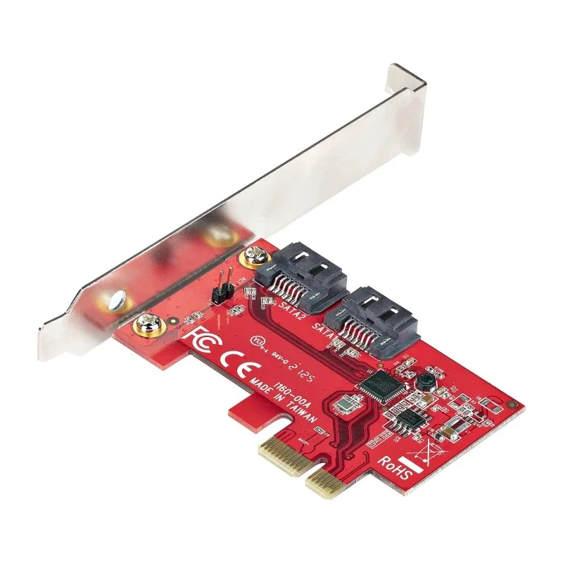 StarTech.com PCIe SATA Card 2 Drive Support 3 x 0.7 x 4.8 in, PCIe x1 Interface 2P6G-PCIE-SATA-CARD