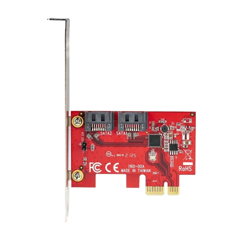 StarTech.com PCIe SATA Card 2 Drive Support 3 x 0.7 x 4.8 in, PCIe x1 Interface 2P6G-PCIE-SATA-CARD