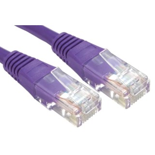 RS PRO Cat6 Ethernet Cable 1 m Purple RJ45 Male to RJ45 Male U/UTP PVC Jacket 80V 240-6304