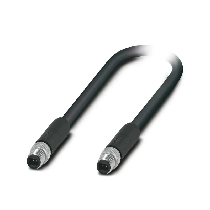 Phoenix Contact SPE Ethernet Cable 2 Core, Black, 2 m Length, Shielded Screened PVC Jacket 48-60V AC 5.1mm Diameter 1217526