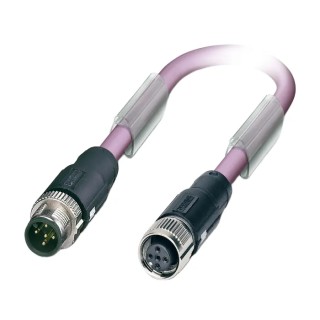 Phoenix Contact Male 5 Way Male to Female 5 Way M12 Bus Cable 500 mm 48-60V AC 1518261