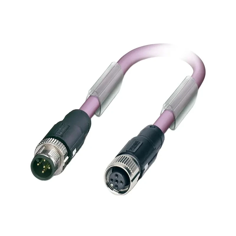 Phoenix Contact Male 5 Way Male to Female 5 Way M12 Bus Cable 500 mm 48-60V AC 1518261