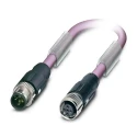 Phoenix Contact Male 5 Way Male to Female 5 Way M12 Bus Cable 500 mm 48-60V AC 1518261
