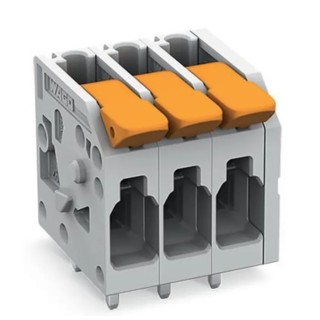 WAGO PCB Terminal Block 6-Contact 5 mm Pitch 1 Row 300 V Polyamide 66 Housing 2604-1106