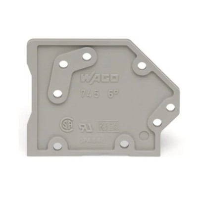 WAGO PCB Connector Accessory Snap-fit Plate 1.6 mm Thick Grey 745-300