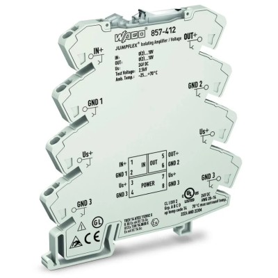 WAGO Signal Conditioner, Voltage Input, Current/Voltage Output, 24V DC Supply, IECEx Certified, Model 857-412