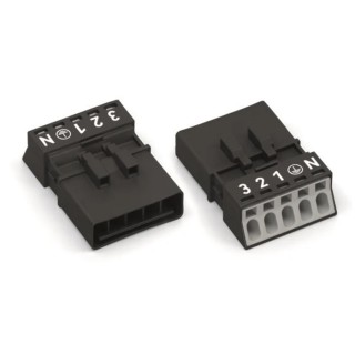 WAGO 890 Series Male Cage Clamp Lighting Connector 5-Pole, 16A, 5-Way, IP20 250V 890-215