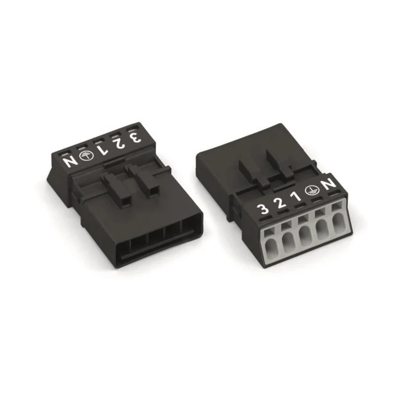 WAGO 890 Series Male Cage Clamp Lighting Connector 5-Pole, 16A, 5-Way, IP20 250V 890-215