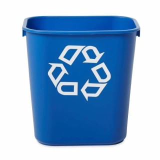 Rubbermaid Commercial Products Rubbermaid Commercial Deskside Recycling Container 12L Blue Polypropylene Waste FG295573BLUE