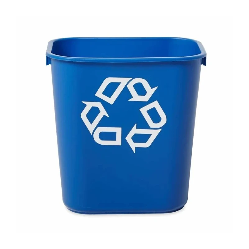 Rubbermaid Commercial Products Rubbermaid Commercial Deskside Recycling Container 12L Blue Polypropylene Waste FG295573BLUE
