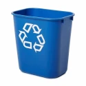 Rubbermaid Commercial Products Rubbermaid Commercial Deskside Recycling Container 12L Blue Polypropylene Waste FG295573BLUE