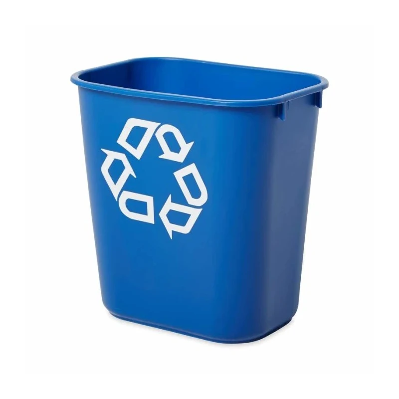 Rubbermaid Commercial Products Rubbermaid Commercial Deskside Recycling Container 12L Blue Polypropylene Waste FG295573BLUE
