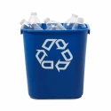Rubbermaid Commercial Products Rubbermaid Commercial Deskside Recycling Container 12L Blue Polypropylene Waste FG295573BLUE
