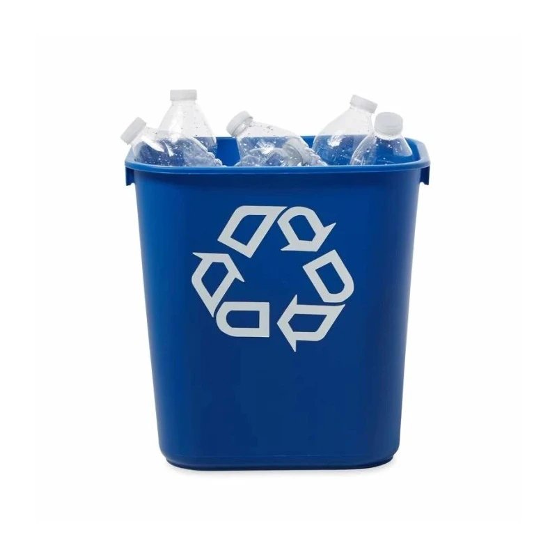 Rubbermaid Commercial Products Rubbermaid Commercial Deskside Recycling Container 12L Blue Polypropylene Waste FG295573BLUE