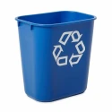 Rubbermaid Commercial Products Rubbermaid Commercial Deskside Recycling Container 12L Blue Polypropylene Waste FG295573BLUE