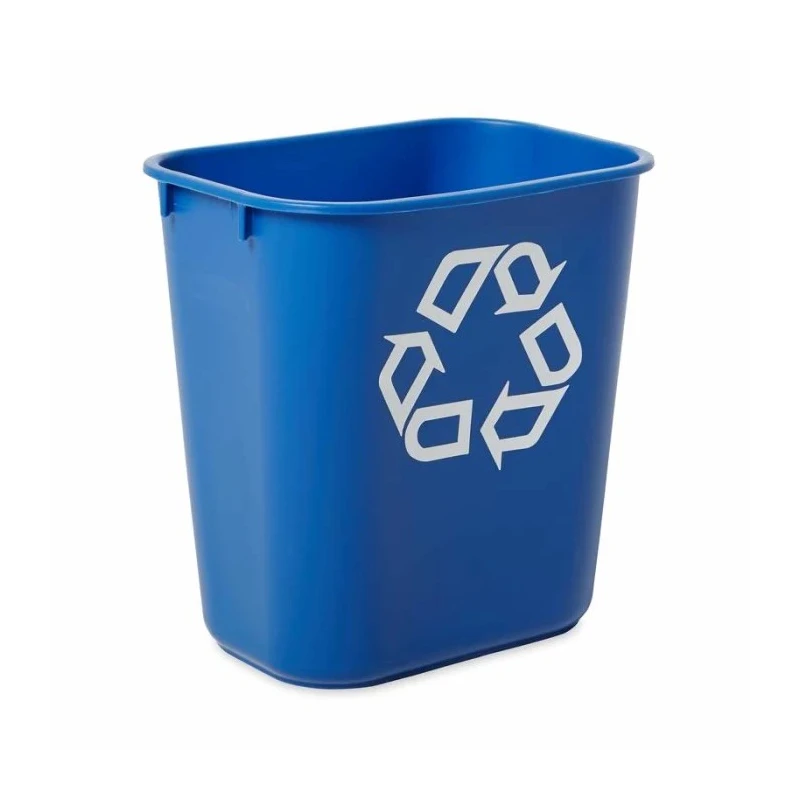 Rubbermaid Commercial Products Rubbermaid Commercial Deskside Recycling Container 12L Blue Polypropylene Waste FG295573BLUE