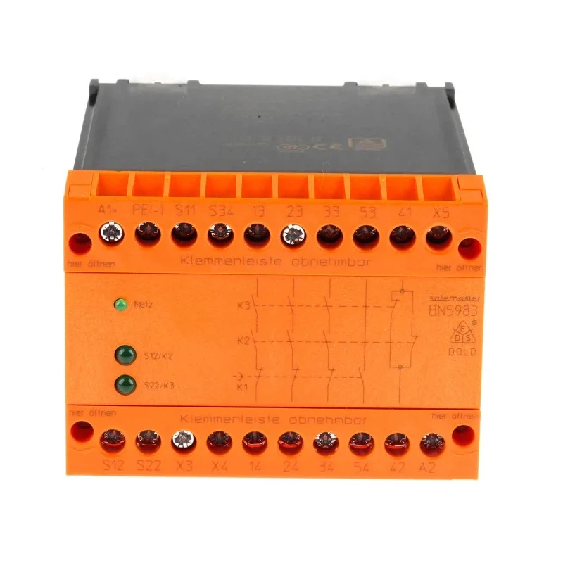 Dold Safety Relay with 3 Safety Contacts and 1 Auxiliary Contact, DIN Rail Mount, Monitored Reset, BN5983.53 DC24V