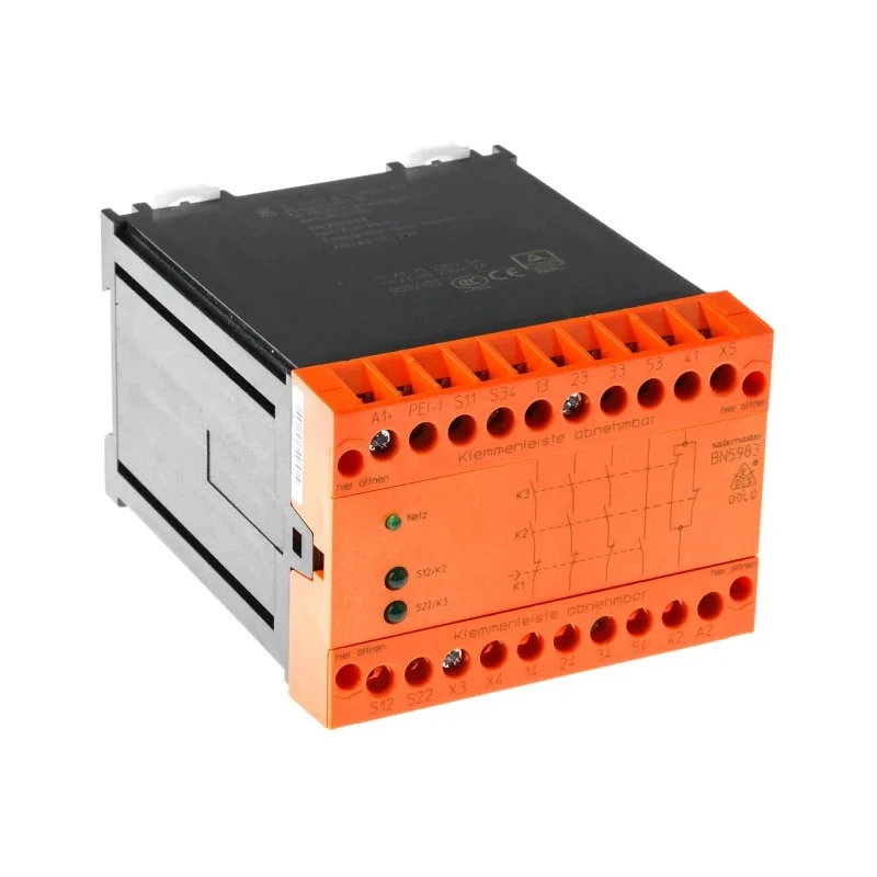 Dold Safety Relay with 3 Safety Contacts and 1 Auxiliary Contact, DIN Rail Mount, Monitored Reset, BN5983.53 DC24V