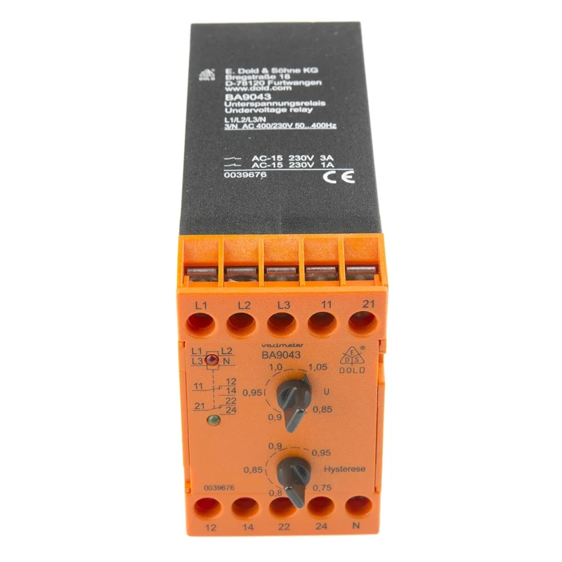 Dold Monitoring Relay 3 Phase DPDT DIN Rail 230V AC 400V AC BA9043 3/N AC50-400HZ 230/400V