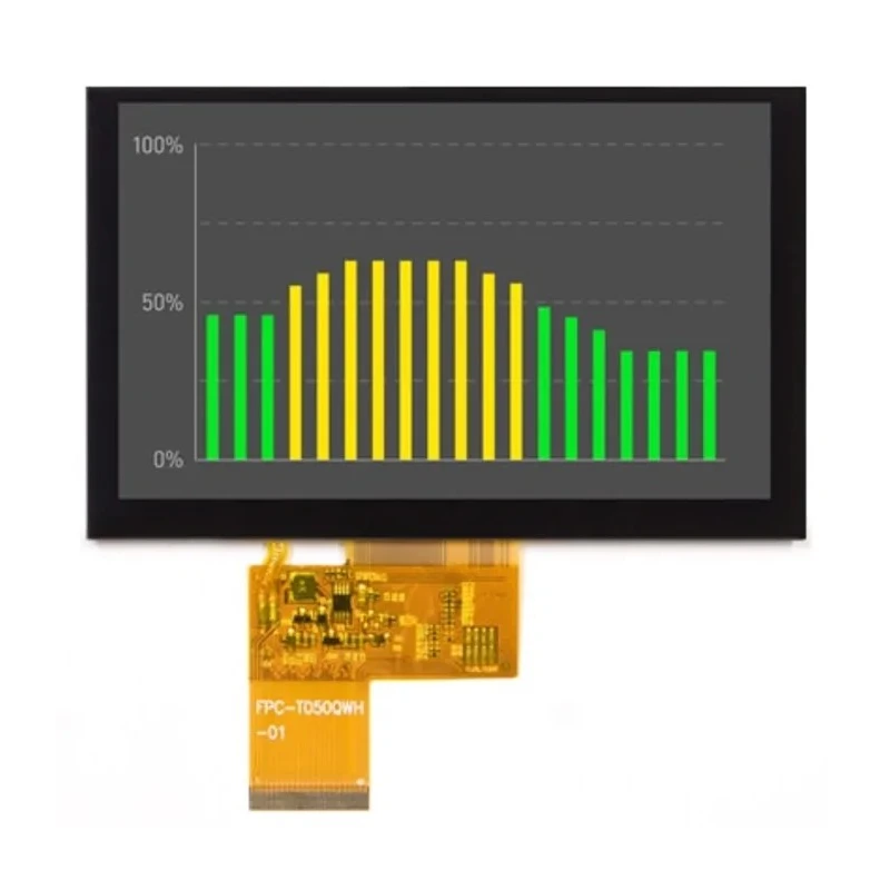 Displaytech LCD Colour Display Touch Screen 5 in 800 x 480 pixels 22mA LED Backlight Capacitive DT050ATFT-PTS