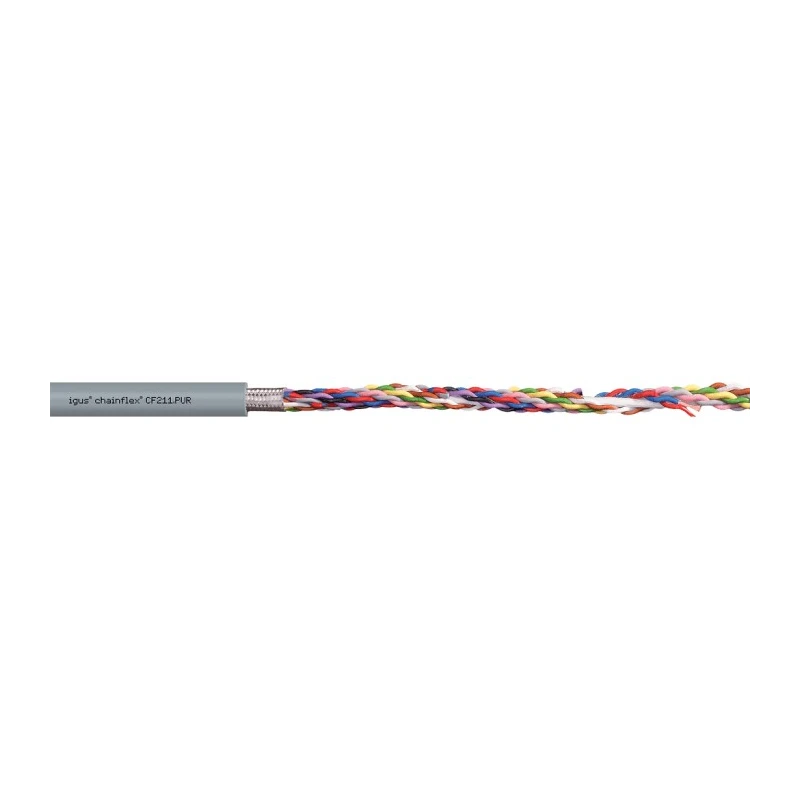 Igus CF211.PUR Series Data Cable 0.25 mm² 100 m Grey Polyurethane Jacket 60V CF211.PUR.02.14.02 (100m)