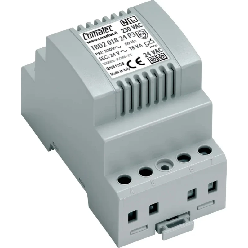 Comatec 18 VA DIN Rail Transformer 230 V ac Primary, 24 V ac Secondary, Mount Type DIN Rail TBD2 018 24 P3