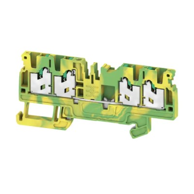 Weidmüller SNAP IN Series Feed Through Terminal Block Yellow, Green, 1-Level, Snap-In 2674580000